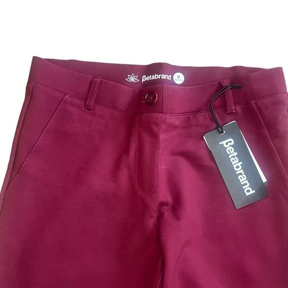 Betabrand Oxblood Wide or Boot Cut Yoga Dress Pants. Medium Petite. New with Tag - Picture 2 of 11